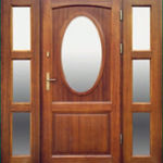 Drzwi zewnętrzne drewnianie lens dwuskrzydłowe Drzwi zewnętrzne drewnianie lens dwuskrzydłowe