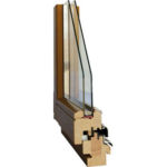 Przekrój okna drewnianego 2 szybowego